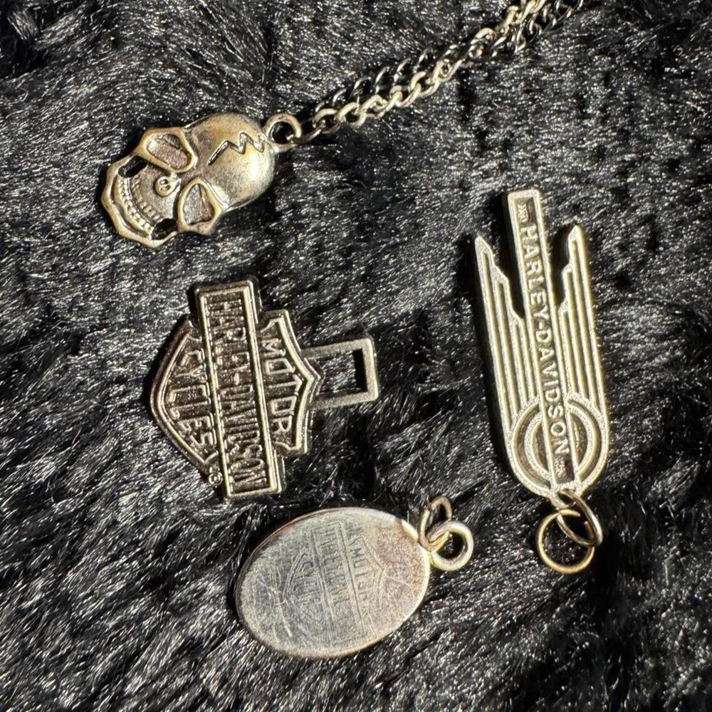 Vintage Harley-Davidson metal zipper pulls/charms